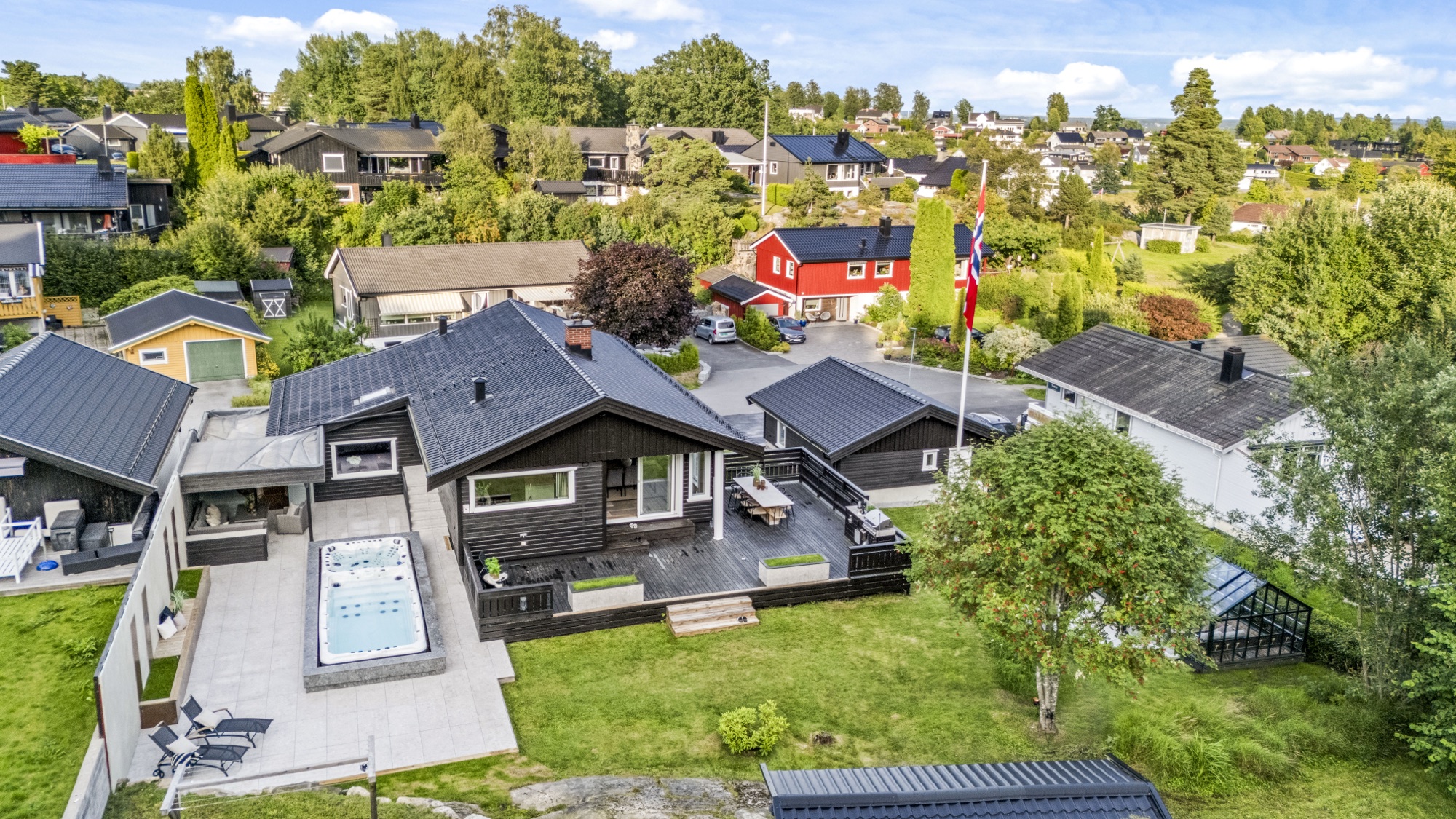 Vinterhagen i Oslo – eiendommen sett fra luften