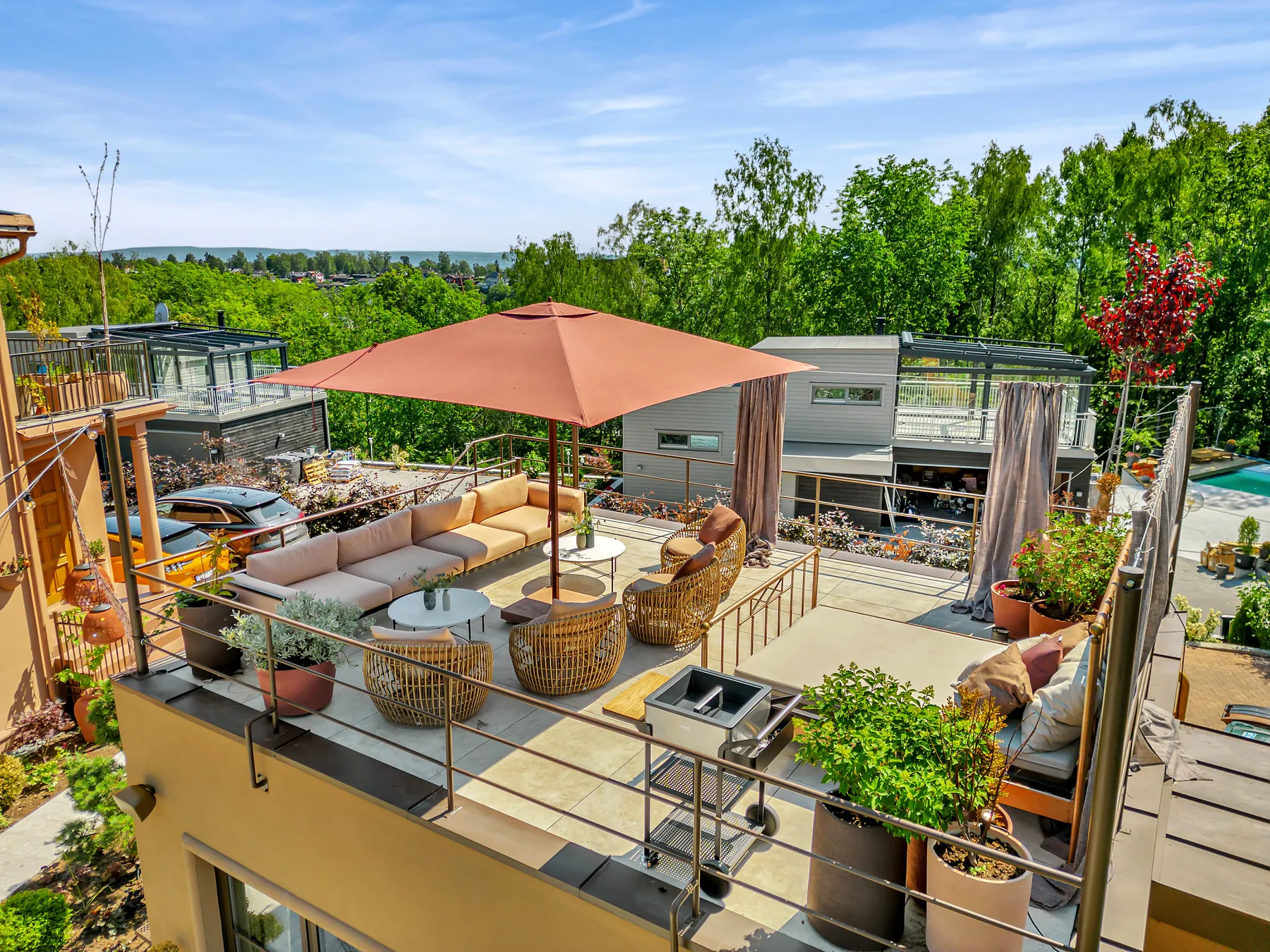 Takterrasse og hagestue — prosjektfoto 1